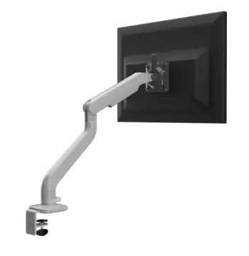 Kata Series Single Monitor Arm, Desk Clamp, Silver