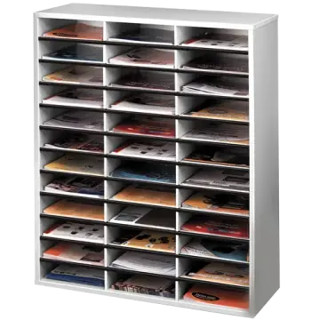Literature Organizer - 36 Compartment Sorter, Dove Gray