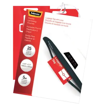 Glossy Pouches - Luggage Tag with loop, 5 mil, 25 pack - Box of 20