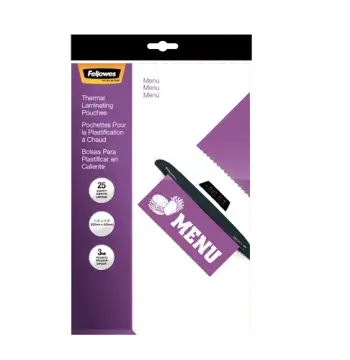 Glossy Pouches - Menu, 3 mil, 25 pack - Box of 20