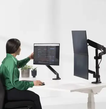 Platinum Series Dual Stacking Monitor Arm - Black, image 7
