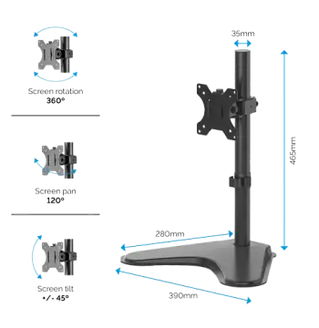 Seasa Freestanding Single Monitor Arm, image 4