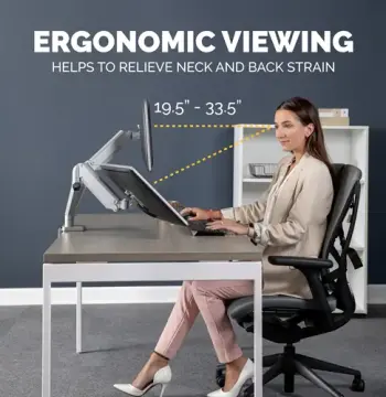 Platinum Series Dual Monitor Arm - Silver, image 8