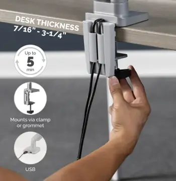Platinum Series Dual Monitor Arm - Silver, image 4