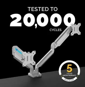 Platinum Series Dual Monitor Arm - Silver, image 6