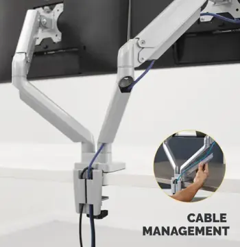 Platinum Series Dual Monitor Arm - Silver, image 5