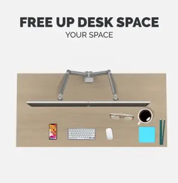Platinum Series Dual Monitor Arm - Silver, image 7
