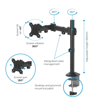 Reflex Single Monitor Arm, image 4