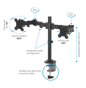 Reflex Dual Monitor Arm, image 3