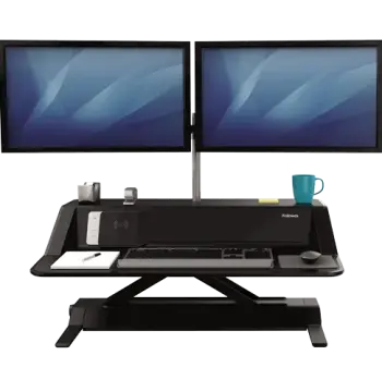 Lotus DX Sit-Stand Workstation - Black, image 3