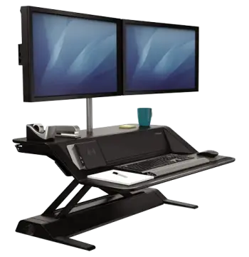 Lotus DX Sit-Stand Workstation - Black, image 4